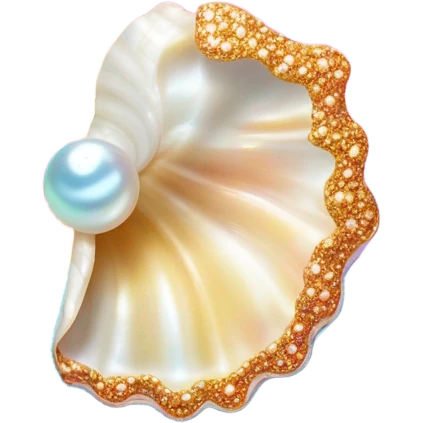 Lisa Frank sparkle open sea shell with pearl  emoji