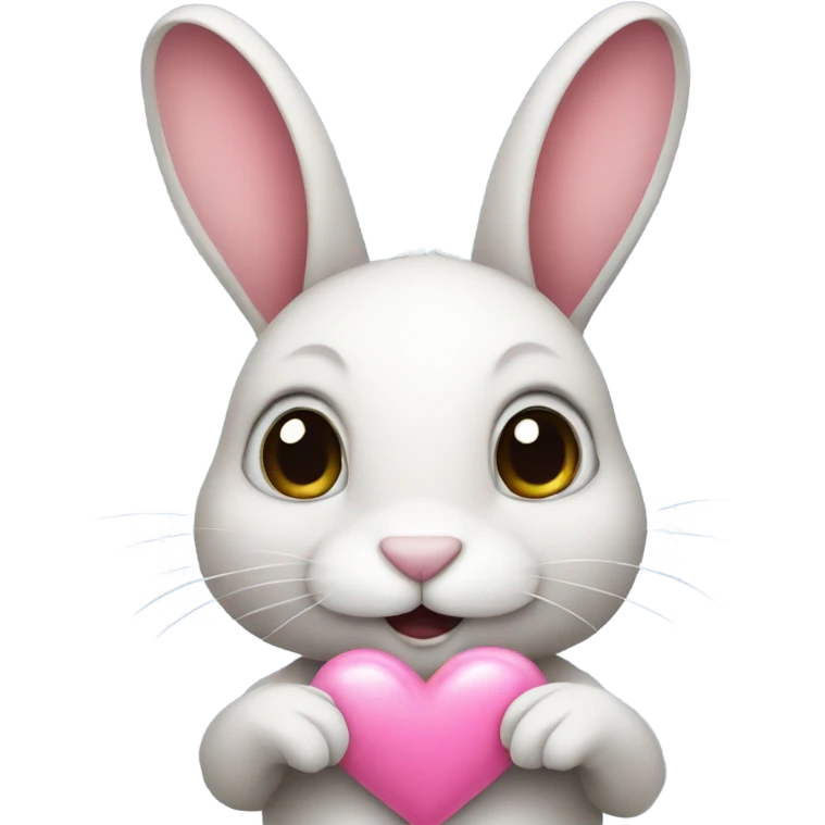 Bunny with a pink heart emoji
