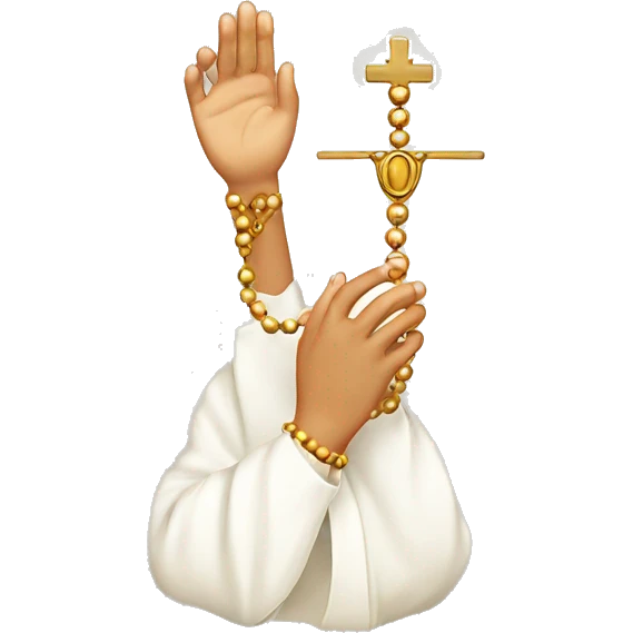 Rosary with praying hands emoji