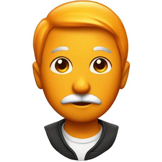 Orange human with yellow mustache very short emoji
