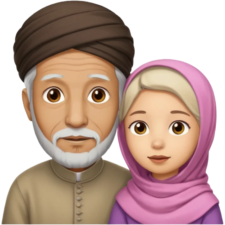 Old Muslim man with little girl emoji