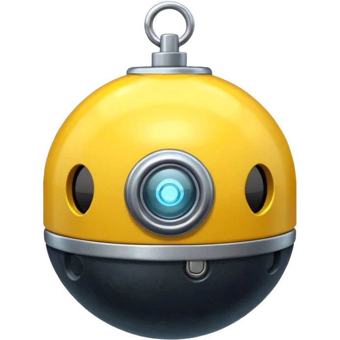 cartoon sea mine with a fuse, emoji style emoji