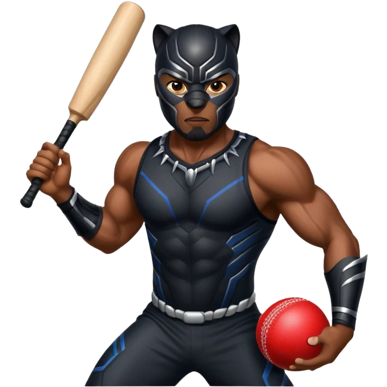 Black Panther in cricket emoji