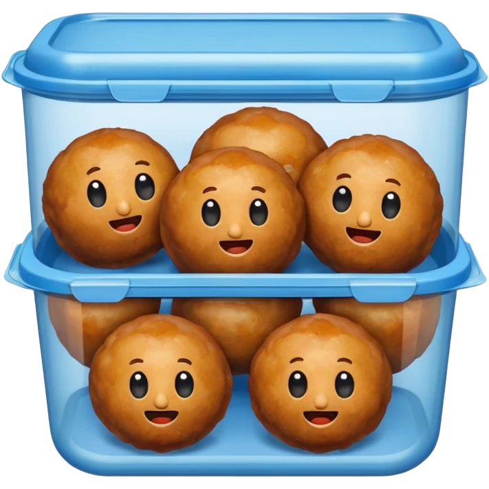 meatballs in plastic container emoji