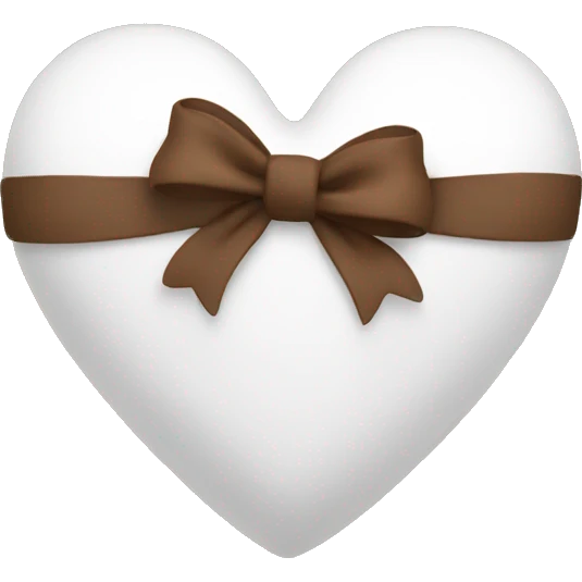 White heart with a brown bow emoji