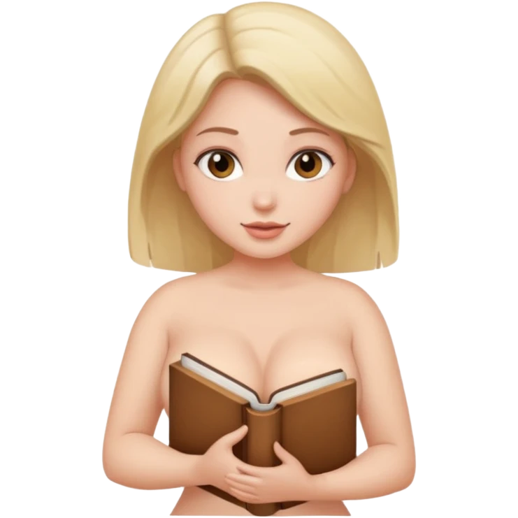 Busty girl and naked emoji