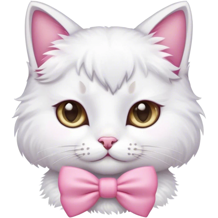 Cat in a cute pink bow emoji
