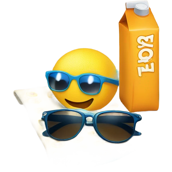 A juice carton sunbathing emoji