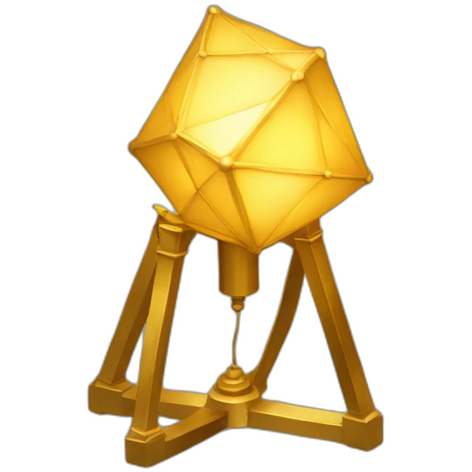 Golden Icosahedron lamp emoji