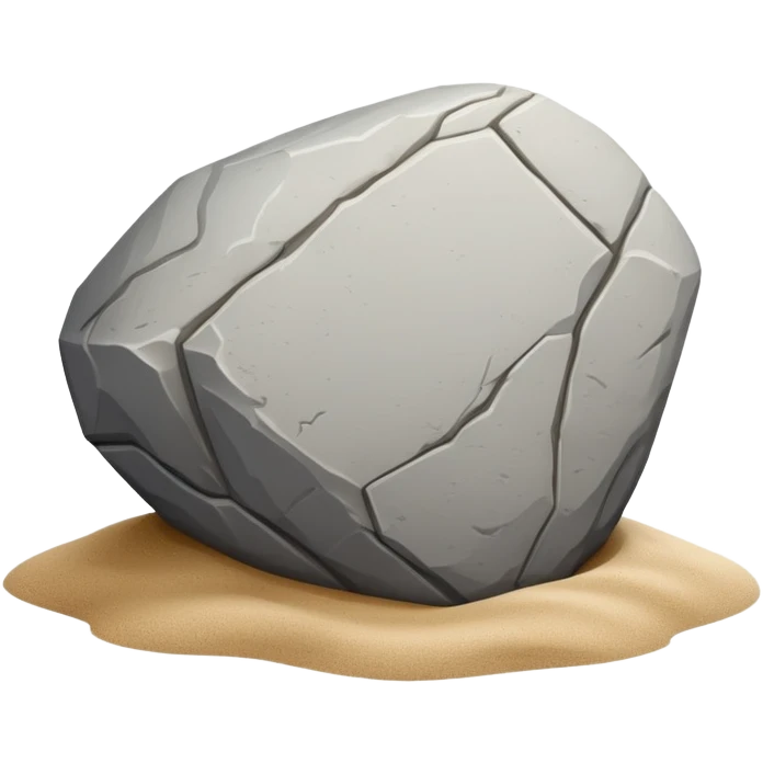 generate realistic detailed stone in 3d style with sand  emoji