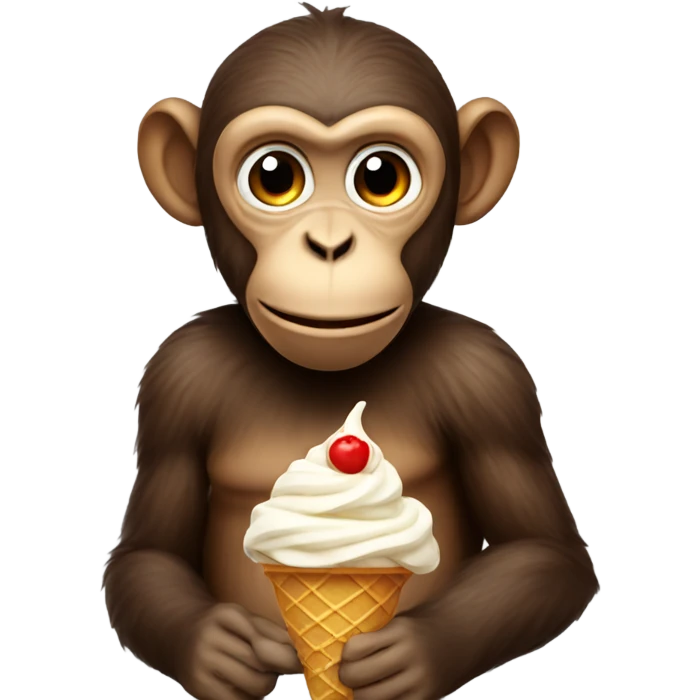 Monkey with ice cream emoji