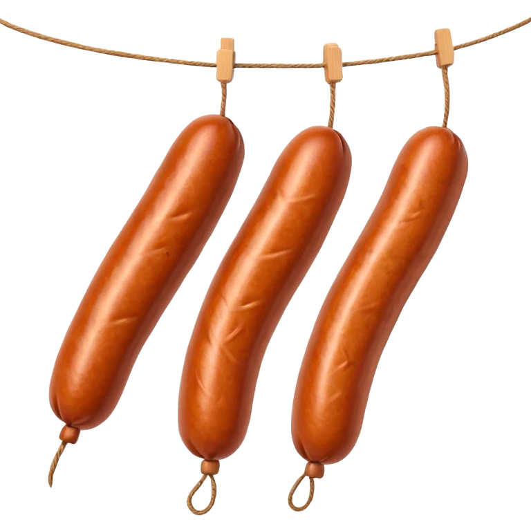 Three sausages on a string.
Apple emoji style emoji