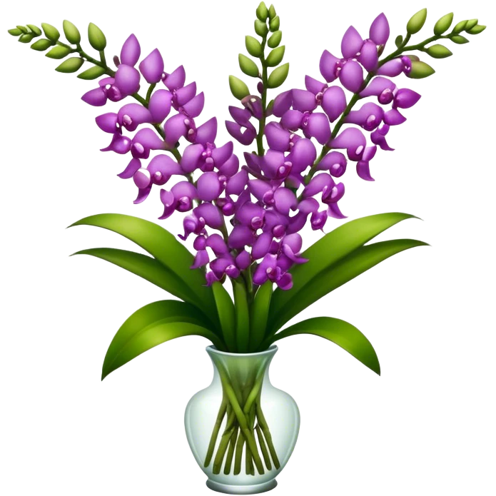 super big bouquet Rhynchostylis Orchid, stem, leaf emoji