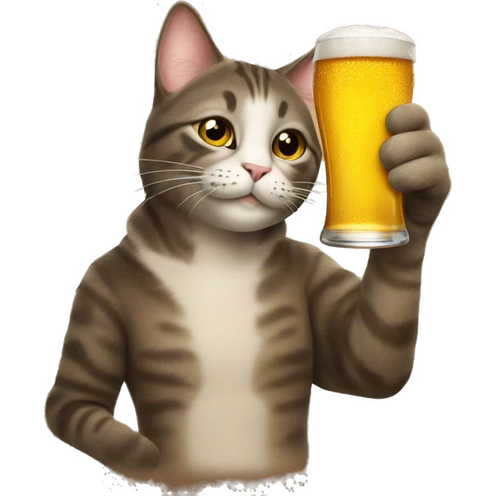 Cat drinking a beer emoji