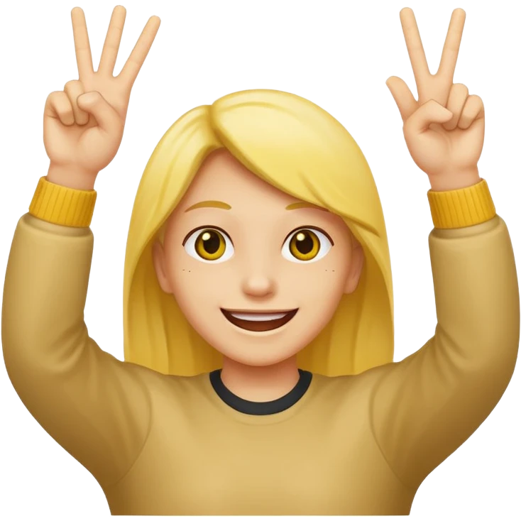 Can you make a smiling emoji that has 2 hands up with both middlefingers up? emoji