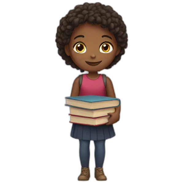 Girl with books emoji