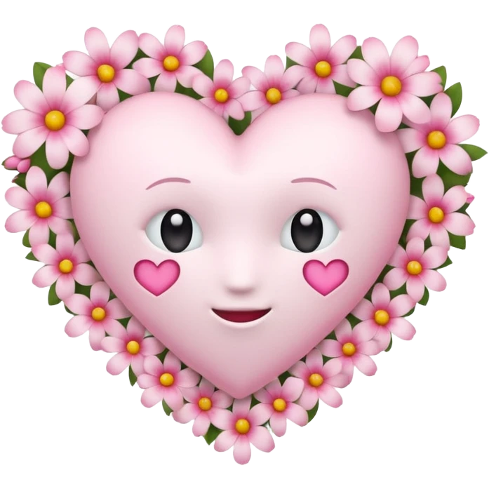 Emoji white heart with pink flowers emoji