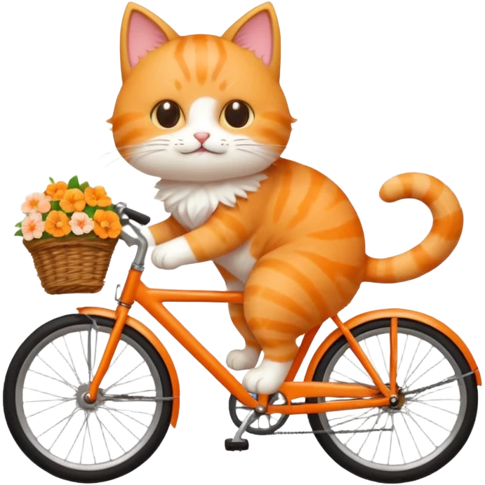 Eine Katze auf einem Fahrrad  kawaii  emoji