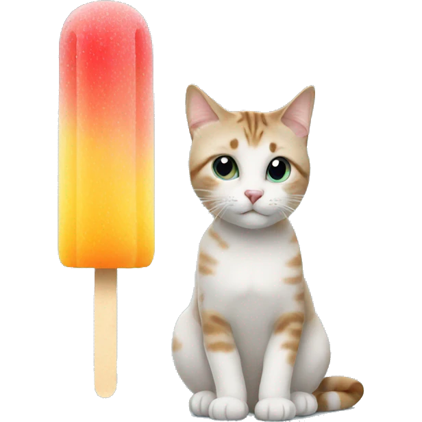 ice pop with cat emoji