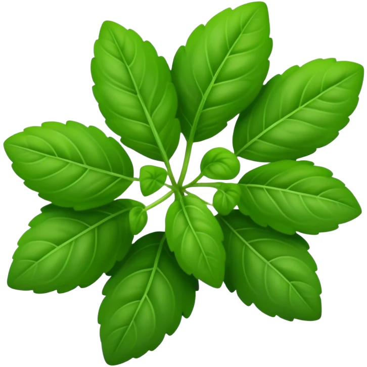 Cinematic Realistic Oregano Emoji, Bold and aromatic, with dark green leaves that radiate flavor and warmth. The plant’s rounded leaves create a lush, hearty growth, while the distinct scent invites comfort and coziness. Soft glowing outline, capturing the essence of bold flavor and herbal richness in a sprig of oregano! emoji
