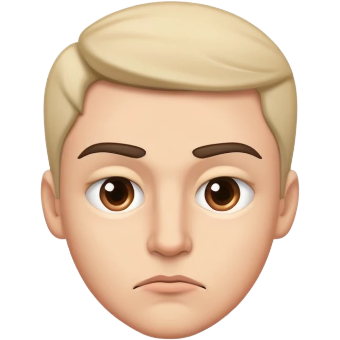 Create a face with a sideways glance, slightly raised eyebrow, tight lips, and a subtle frown — expressing jealousy or envy emoji