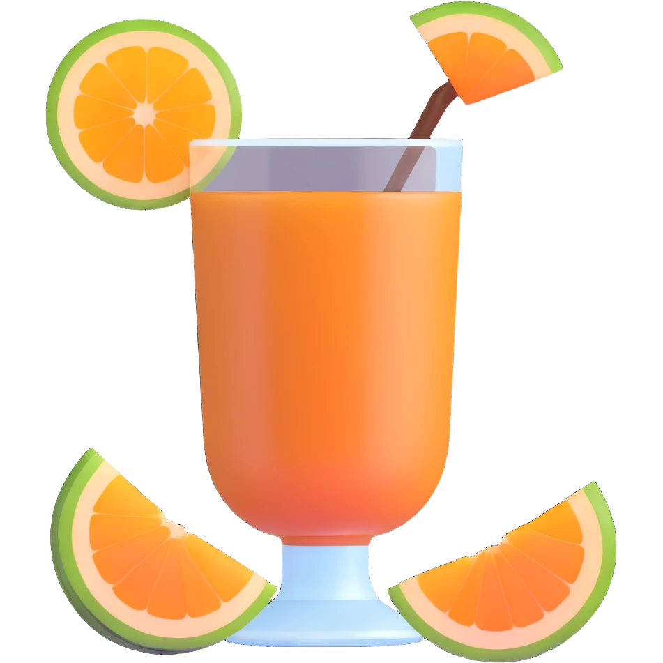 coffee carajillo drink with liquor in a glass with a slice of orange cantaloupe melon on the side emoji