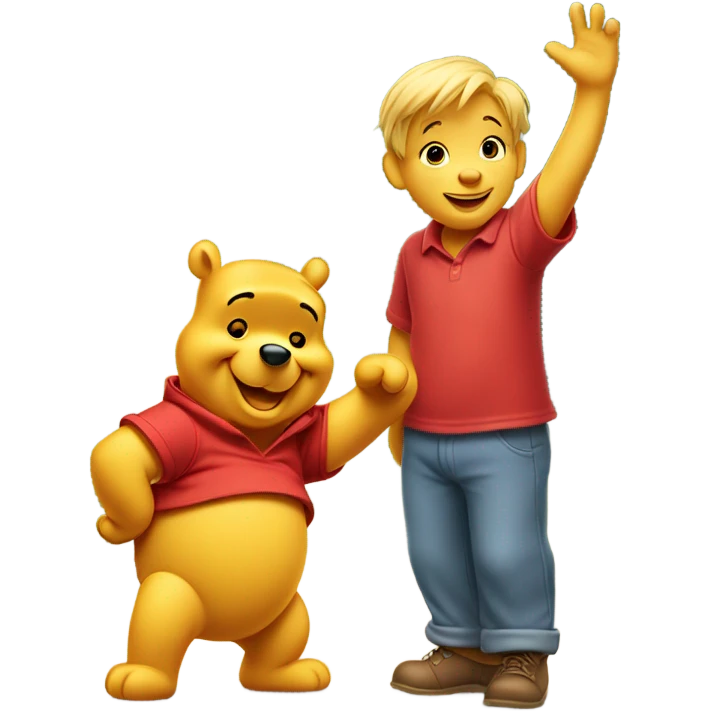 Winne the Pooh waving emoji