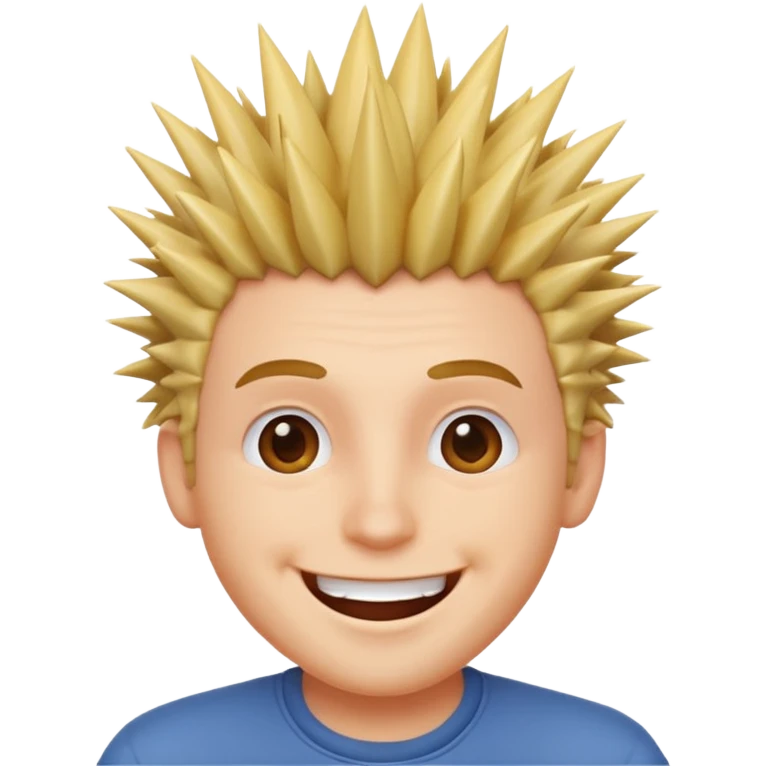 fat spiky haired happy man emoji