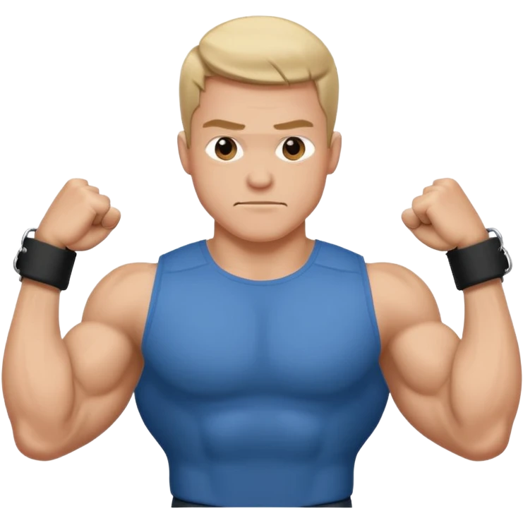 Handcuffed flexing bicep  emoji