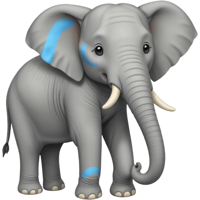 elephant, standing, gentle look emoji