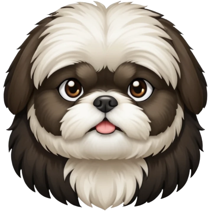 Black and white shih tzu emoji