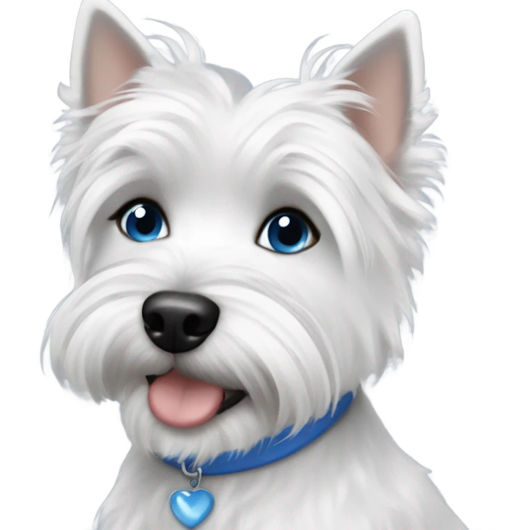 Lady short gray hair with blue eye 3 westie dogs emoji