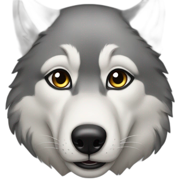 Female wolf with eye liner  emoji