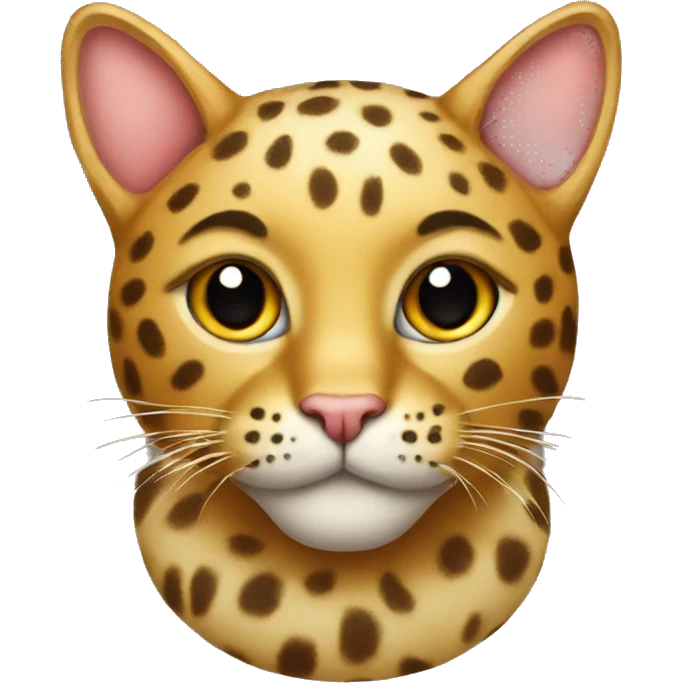 golden cat with leopard colored ball emoji