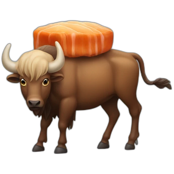 Une crevette sur un bison emoji