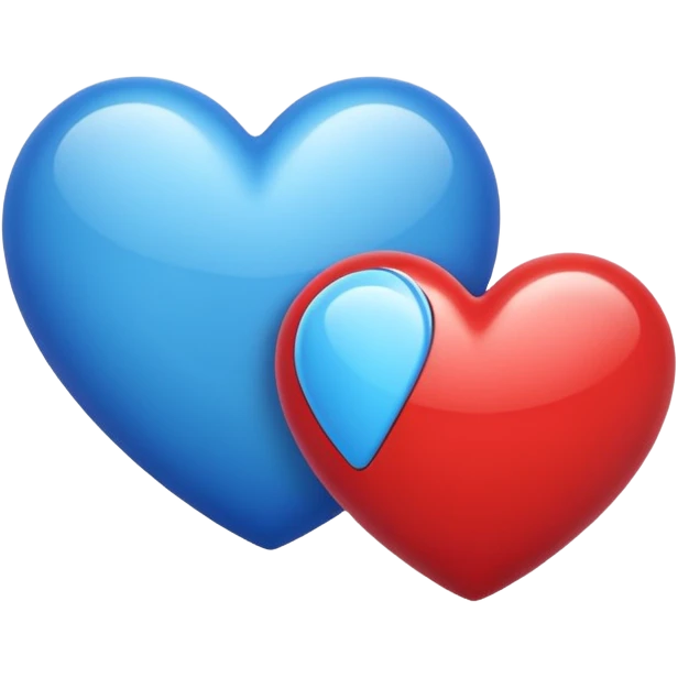 Emoji red blue heart emoji