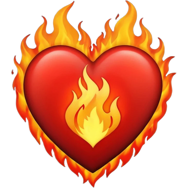 Black and red heart on fire emoji