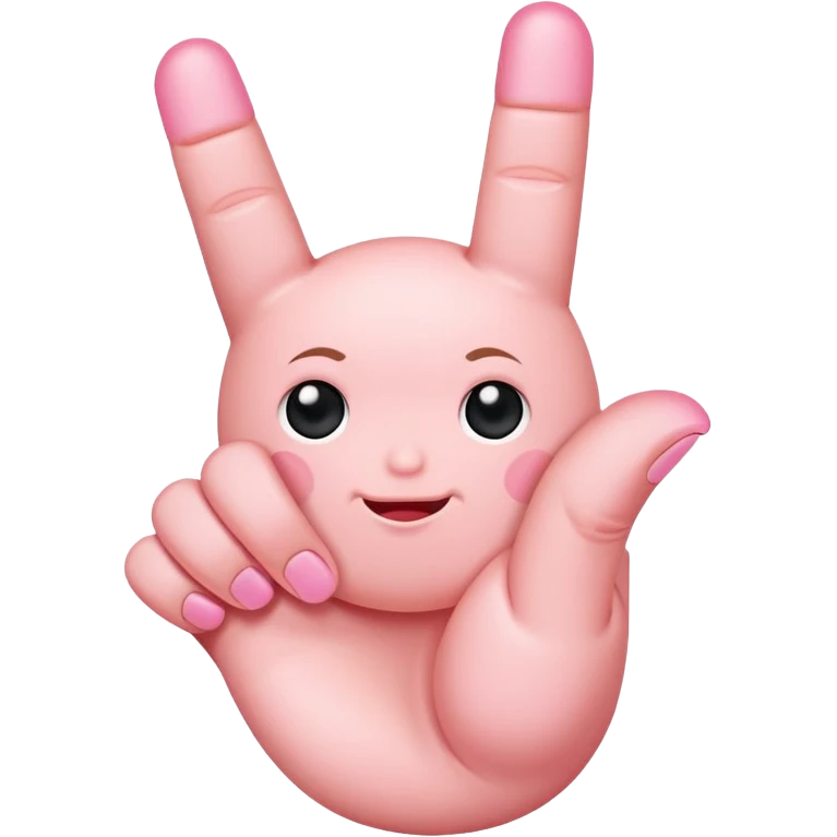 Baby pink middle finger emoji