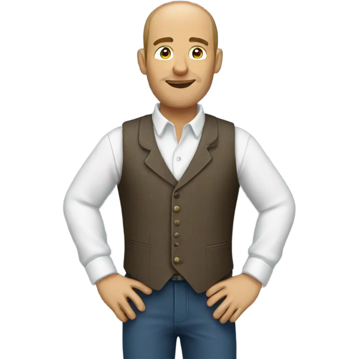 man wearing shirt and waistcoat emoji
