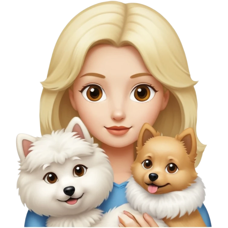 blonde with a spitz dog  emoji