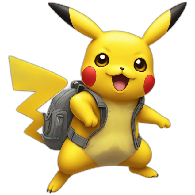 Pikachu qui saute sur une méduse emoji