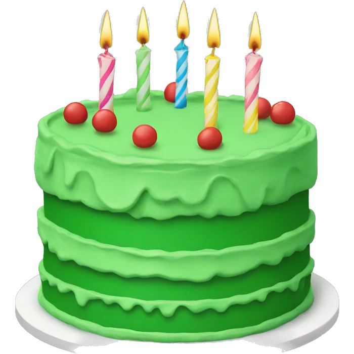 green birthday cake emoji