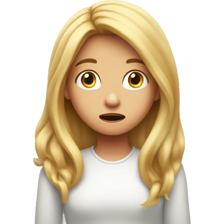 girl with long hair feeling amazed,shocked emoji