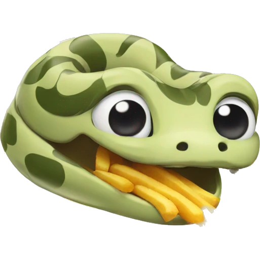 Snake eating french fries emoji