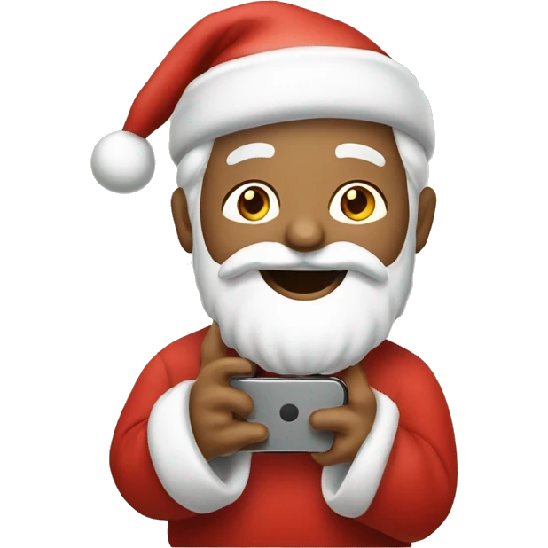 Papai Noel com um celular  emoji