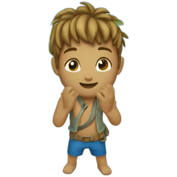 Un náufrago en una pequeña isla caribeña emoji