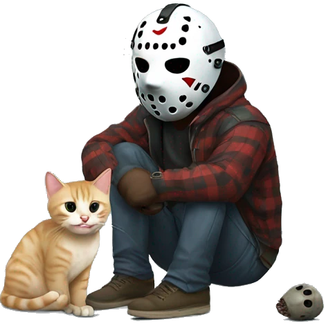 Jason voorhees playing with his cat emoji