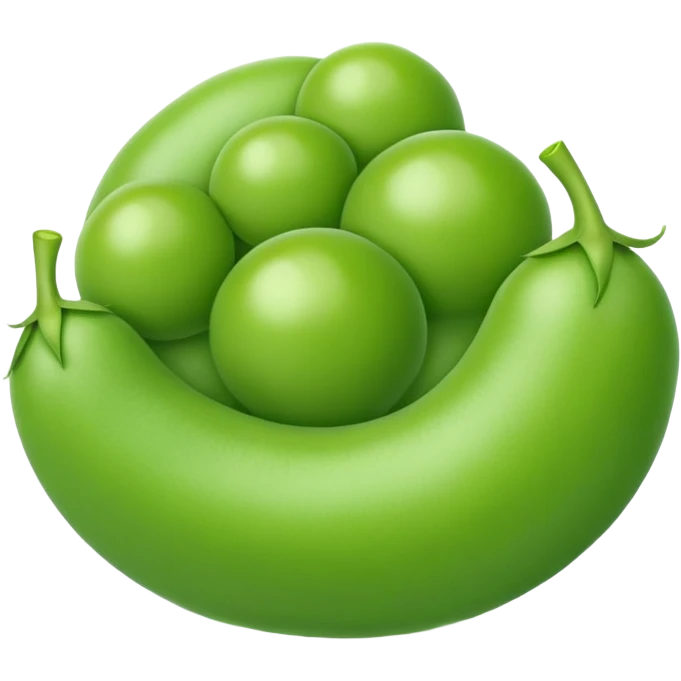 A green pea, round and bright emoji