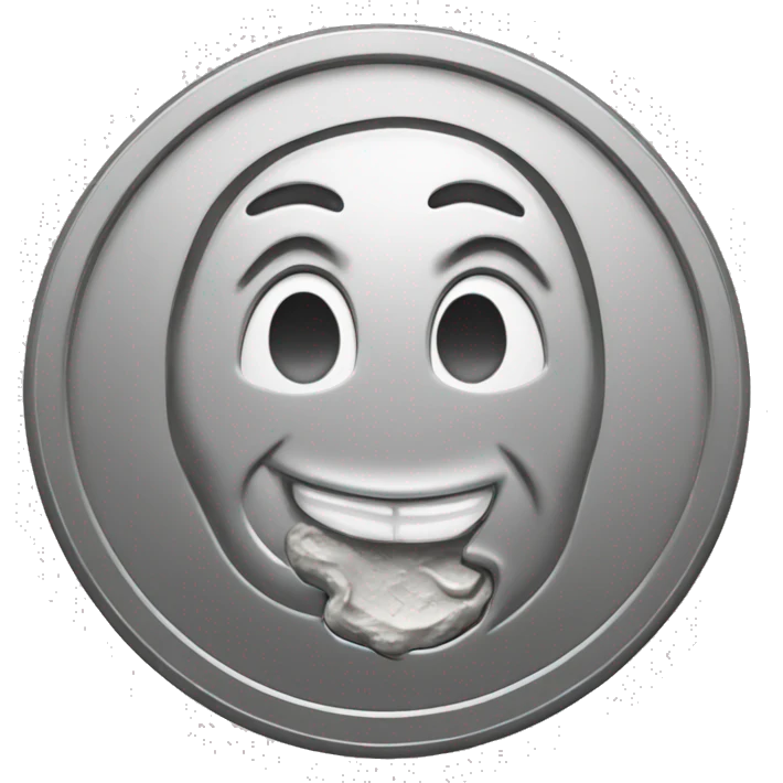 silver coin of poop emoji engraved emoji