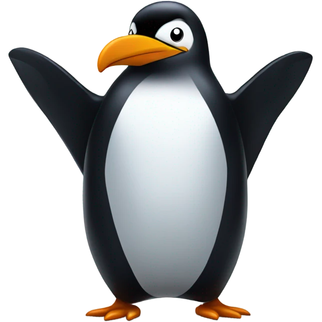 Evil penguin in winter emoji